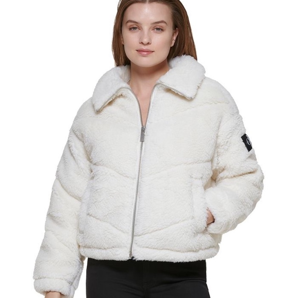 Quilted Faux-Sherpa Jacket